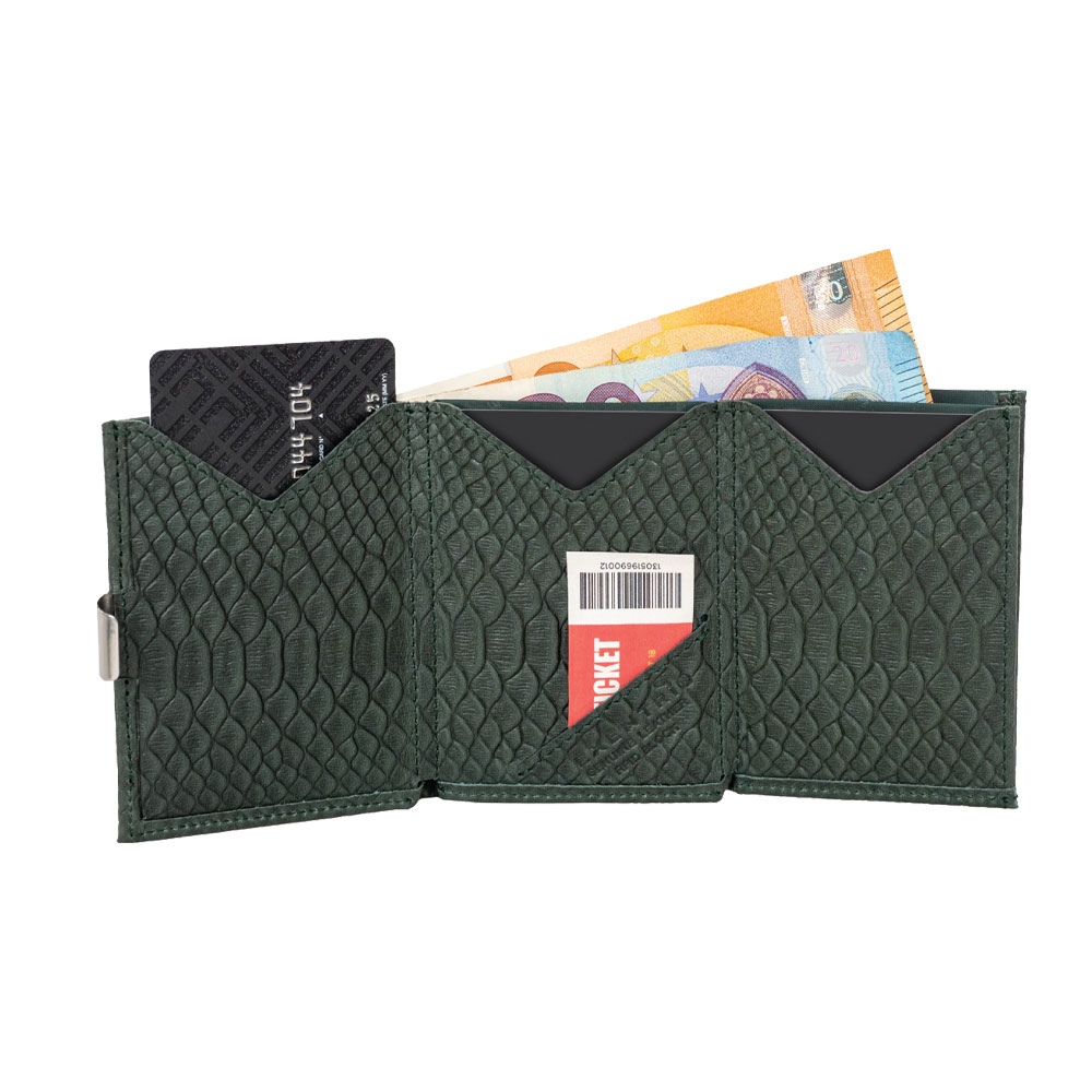 Πορτοφόλι για κάρτες δερμάτινο με rfid προστασία σε πράσινο χρώμαΠορτοφόλι για κάρτες δερμάτινο με rfid προστασία σε πράσινο χρώμα