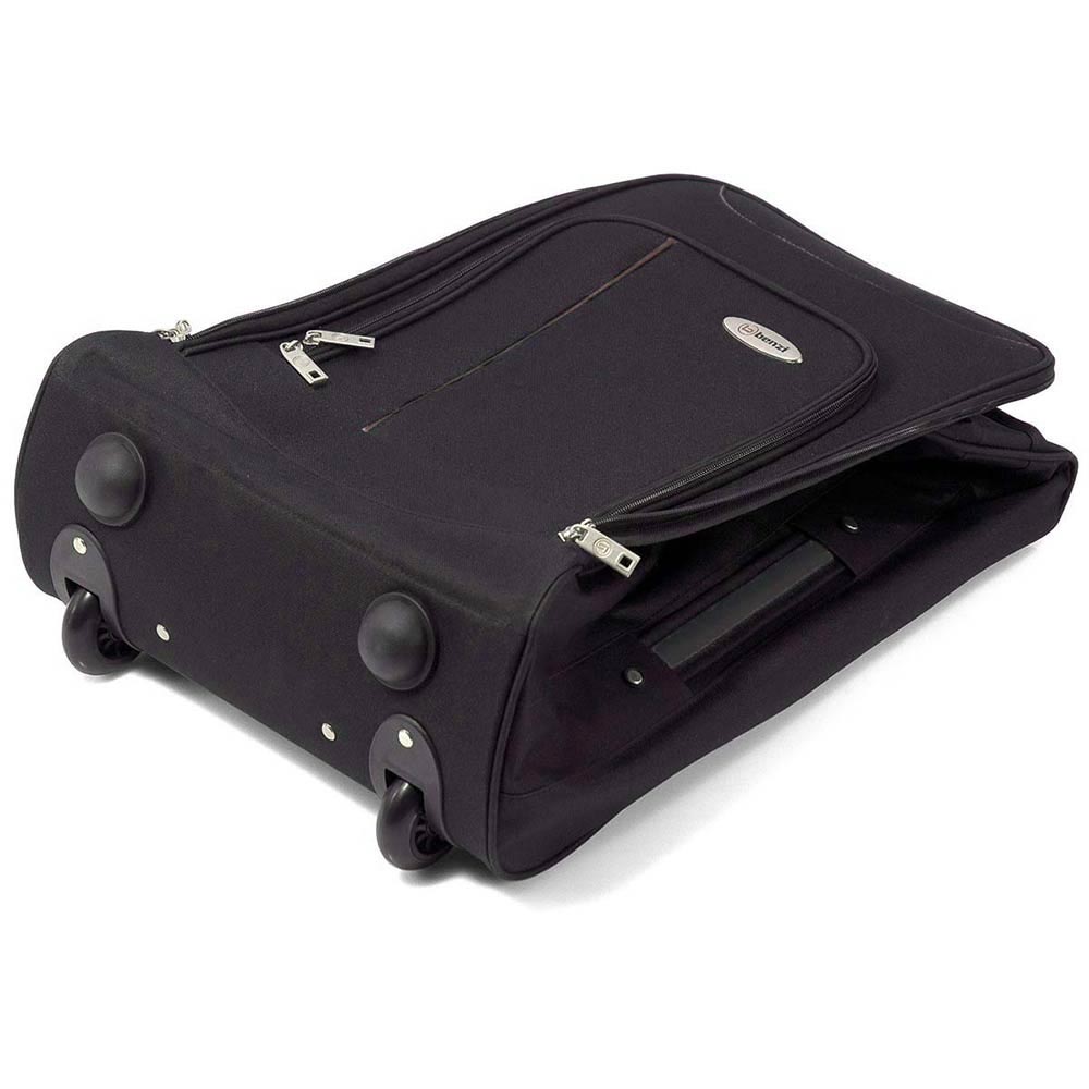 Βαλίτσα Καμπίνας υφασμάτινη αναδιπλούμενη μαύρο με γκρι με 2 ρόδες