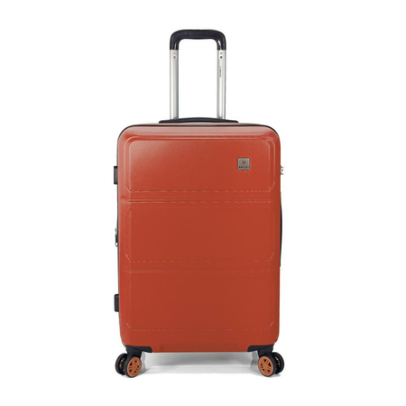 Βαλίτσα καμπίνας σκληρή με προέκταση πορτοκαλί με 4 ρόδες