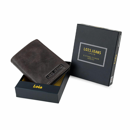 ΠΟΡΤΟΦΌΛΙ ΑΝΔΡΙΚΌ ΔΕΡΜΆΤΙΝΟ LOIS 201406-01 ΚΑΦΈ ΣΚΟΎΡΟ