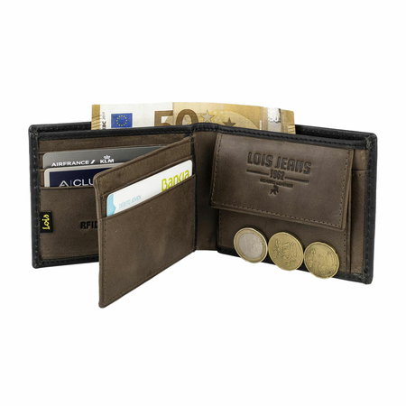 ΠΟΡΤΟΦΌΛΙ ΑΝΔΡΙΚΌ ΔΕΡΜΆΤΙΝΟ LOIS 202211-01 ΜΑΎΡΟ