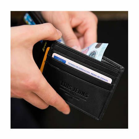 ΠΟΡΤΟΦΌΛΙ ΑΝΔΡΙΚΌ ΔΕΡΜΆΤΙΝΟ LOIS 202687-01 ΜΑΎΡΟ