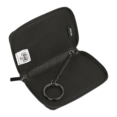 ΠΟΡΤΟΦΌΛΙ ΜΕ ΜΠΡΕΛΌΚ ΑΝΔΡΙΚΌ JASLEN ΜΕ RFID ΔΕΡΜΆΤΙΝΟ ΜΑΎΡΟ 204243-01