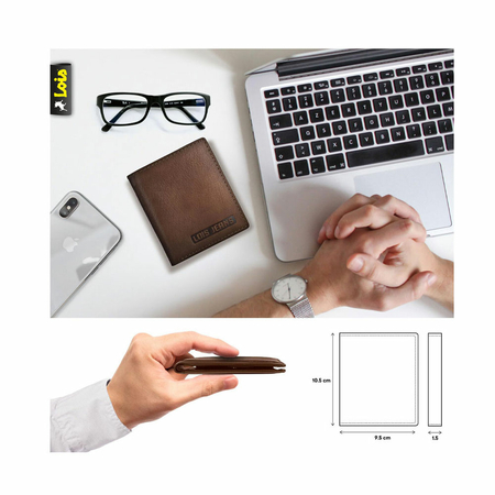 ΠΟΡΤΟΦΌΛΙ ΑΝΔΡΙΚΌ ΔΕΡΜΆΤΙΝΟ LOIS 201406-01 ΚΑΦΈ ΣΚΟΎΡΟ