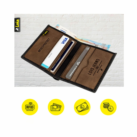 ΠΟΡΤΟΦΌΛΙ ΑΝΔΡΙΚΌ ΔΕΡΜΆΤΙΝΟ LOIS 202217-01 ΜΑΎΡΟ