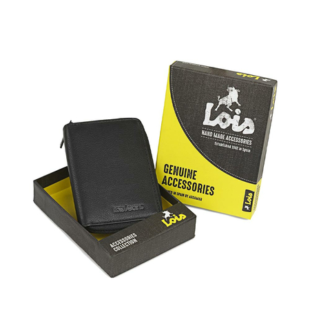 ΠΟΡΤΟΦΌΛΙ ΜΕ ΜΠΡΕΛΌΚ ΑΝΔΡΙΚΌ LOIS ΜΕ RFID ΔΕΡΜΆΤΙΝΟ ΜΑΎΡΟ 205201-01