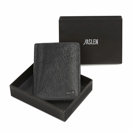 ΠΟΡΤΟΦΌΛΙ ΑΝΔΡΙΚΌ ΔΕΡΜΆΤΙΝΟ JASLEN ΜΑΎΡΟ 204220-01