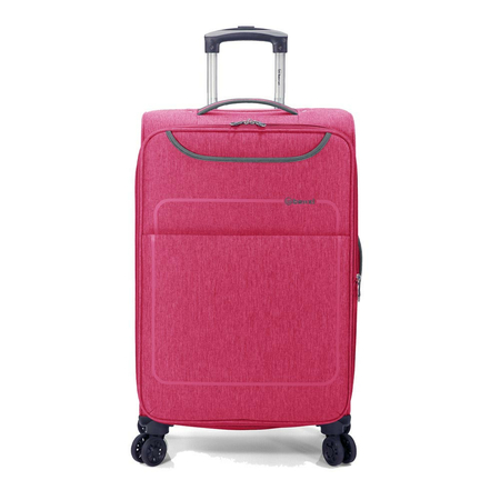 βαλίτσα μεγάλη υφασμάτινη με προέκταση ροζ