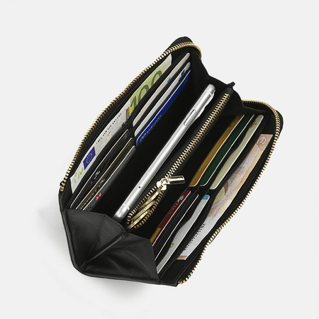 ΠΟΡΤΟΦΌΛΙ ΓΥΝΑΙΚΕΊΟ ΔΕΡΜΆΤΙΝΟ JASLEN ΜΑΎΡΟ 204701-01