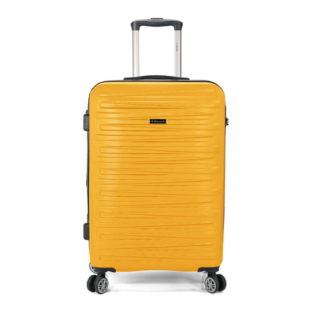 Βαλίτσα μεσαία σκληρή με προέκταση κίτρινο με 4 ρόδες