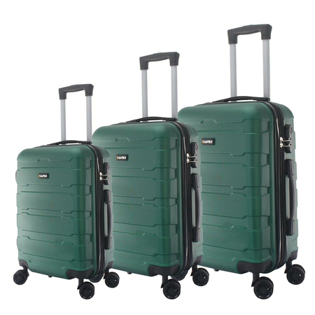 Βαλίτσες σκληρές, σετ 3 τεμαχίων (καμπίνας-μεσαία-μεγάλη) πράσινο