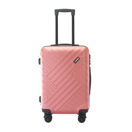 Βαλίτσα Καμπίνας Ροζ/Χρυσό με 4 διπλές ρόδες και κλειδαριά με συνδυασμό