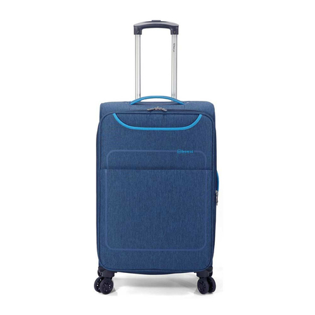 βαλίτσα καμπίνας υφασμάτινη μπλε με προέκταση