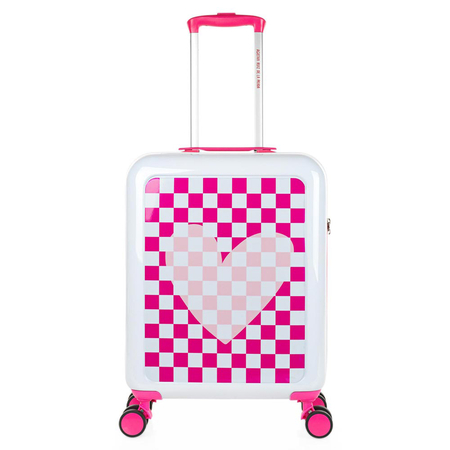 βαλίτσα καμπίνας AGATHA RUIZ DE LA PRADA φουξια τετράγωνα με καρδιά