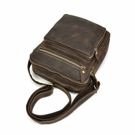 ΤΣΑΝΤΆΚΙ ΏΜΟΥ ΔΕΡΜΆΤΙΝΟ AMBER ΚΑΦΈ AM2020