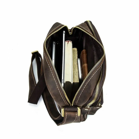 ΤΣΑΝΤΆΚΙ ΏΜΟΥ ΔΕΡΜΆΤΙΝΟ AMBER ΚΑΦΈ AM2020