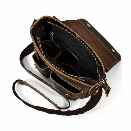 ΤΣΑΝΤΆΚΙ ΏΜΟΥ ΔΕΡΜΆΤΙΝΟ AMBER ΚΑΦΈ AM2019