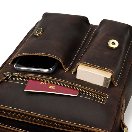 ΤΣΑΝΤΆΚΙ ΏΜΟΥ ΔΕΡΜΆΤΙΝΟ AMBER ΚΑΦΈ AM2019