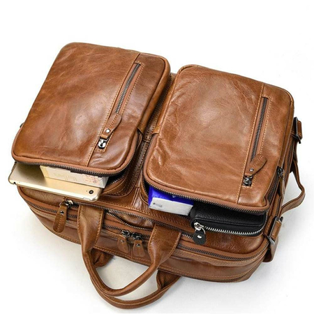 ΣΑΚΊΔΙΟ ΔΕΡΜΆΤΙΝΟ AMBER ΚΑΦΈ AM2016