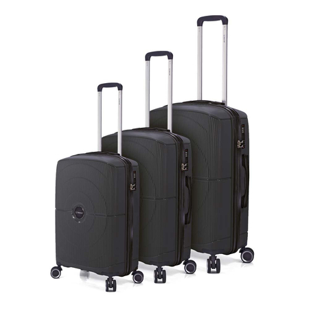 σετ 3 βαλίτσες με προέκταση μαύρο