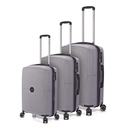 βαλίτσες σετ 3 τεμαχίων με προέκταση γκρι