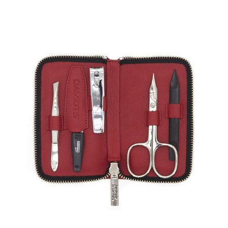 ΣΕΤ ΜΑΝΙΚΙΟΎΡ SOLINGEN 5 ΤΕΜΑΧΊΩΝ ΔΕΡΜΆΤΙΝΟ DAVIDTS ΚΌΚΚΙΝΟ 490020-14