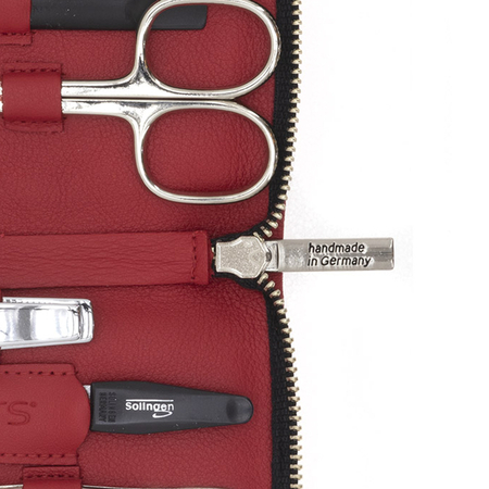 ΣΕΤ ΜΑΝΙΚΙΟΎΡ SOLINGEN 5 ΤΕΜΑΧΊΩΝ ΔΕΡΜΆΤΙΝΟ DAVIDTS ΚΌΚΚΙΝΟ 490020-14