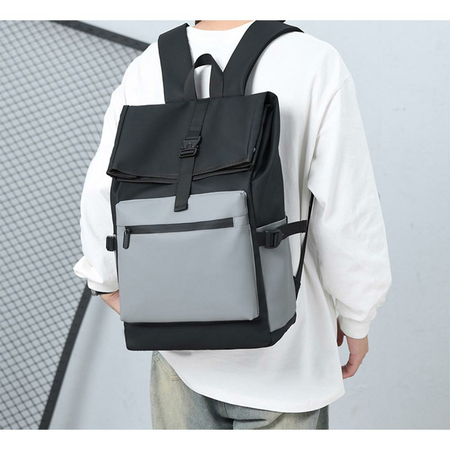 ΣΑΚΊΔΙΟ ΜΕ ΘΉΚΗ LAPTOP 15.6" AMBER ΜΑΎΡΟ/ΓΚΡΙ AM2045