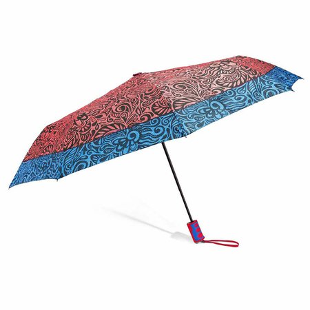 Ομπρέλα Αυτόματη Σπαστή σε κοραλί μπλέ χρώμα